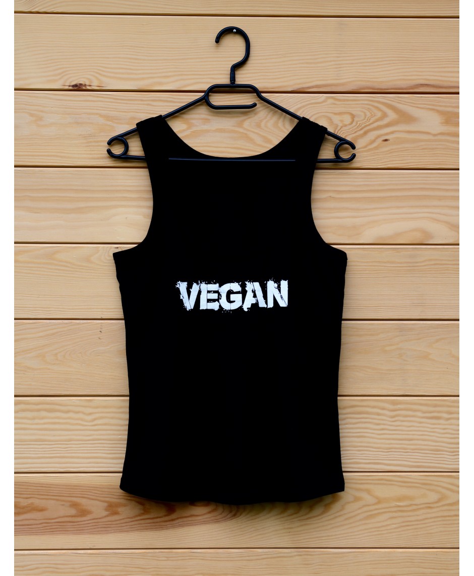 Damska koszulka organiczna VEGAN - kolor czarny