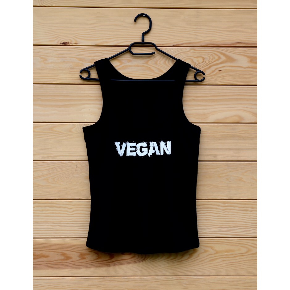 Damska koszulka organiczna VEGAN - kolor czarny