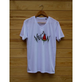 Damski t-shirt Organic VEGAN ARBUZ kolor biały
