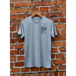 Męski t-shirt Organic PROUD TO BE VEGAN kolor szary melanż